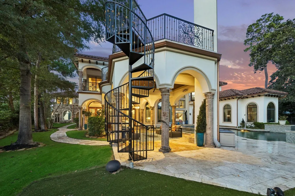 Mediterranean Carlton Woods Estate With Two Pools and a Private Casita Lists for $4,295,000 23 6 N Fazio Way Spring TX 7738945