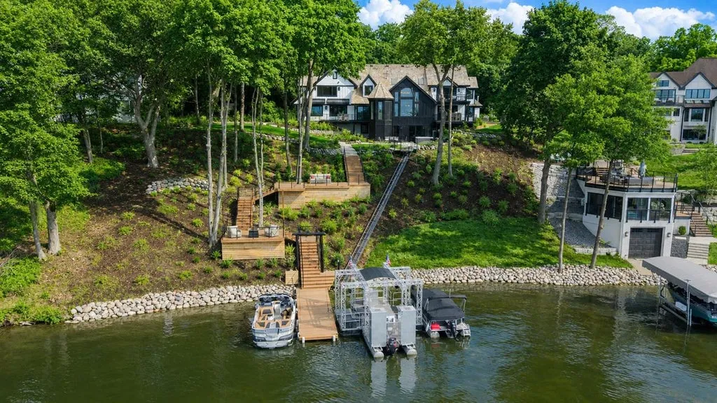 Reimagined Wisconsin Lakefront Estate With a Hillside Trolley Lists for $6,990,000 23 W335N5511 Island View LANE Nashotah WI86