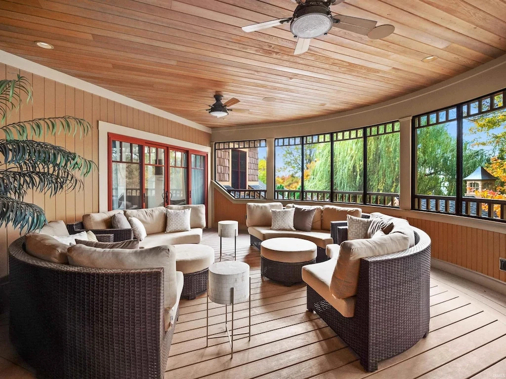 11751 N Black Point Rd – Screened Lakeside Porch Screened Lakeside Porch at 11751 N Black Point Rd, Syracuse, Indiana