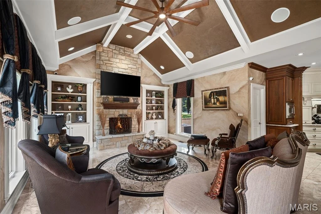 12947 Sunset Bluff Ct – Beamed Hearth Room Beamed Hearth Room at 12947 Sunset Bluff Ct, Sunset Hills, Missouri