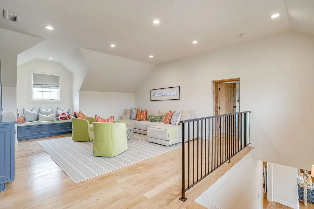 A Texas Estate Built Around Circa-1740 Scottish Timbers Lists for $14,250,000 10 An upstairs lounge provides a separate gathering space at 13000 Old Weatherford Rd, Aledo