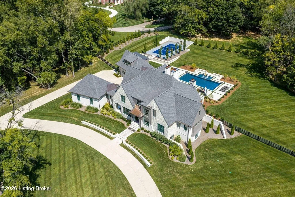 Newly Built Prospect Estate with a Pool, Sport Court and Separate Guest Apartment Lists for $4,995,000 24 14426 River Glades Dr Prospect KY 4005976