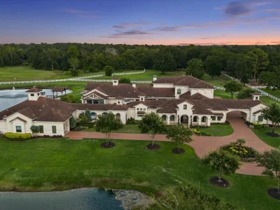 An Extraordinary Cypress Sanctuary With an Indoor Pool and Lazy River Asks $7,999,999 1 Aerial Estate Overview at 16830 Bridle Oak Dr, Cypress, Texas