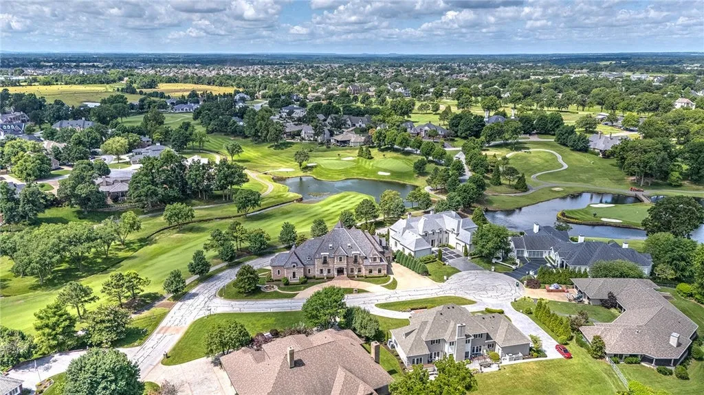 French-Inspired Arkansas Manor Overlooking Three Pinnacle Country Club Golf Holes Lists for $3,249,000 18 2 S Samoset Ct Rogers AR 7275824