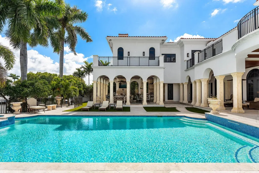 Spanish Mediterranean Boca Raton Estate with 150 Feet of Waterfront Returns to Market for $17,995,000 21 251 W Coconut Palm Road Boca Raton FL28