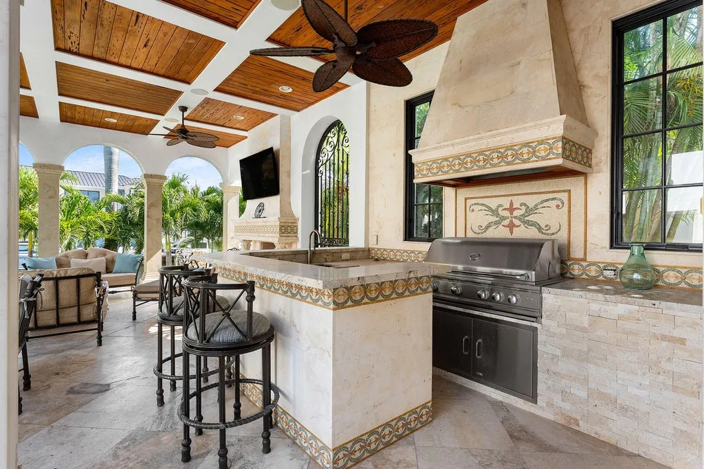 Spanish Mediterranean Boca Raton Estate with 150 Feet of Waterfront Returns to Market for $17,995,000 23 251 W Coconut Palm Road Boca Raton FL30