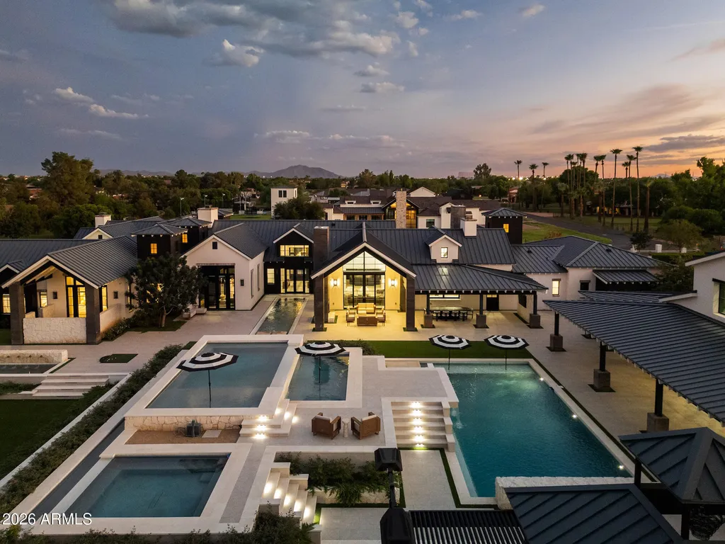 Reimagined Gilbert Estate With Five Pools and Private Tennis and Pickleball Courts Lists for $16,500,000 2 2620 E PALO VERDE Street Gilbert AZ 8529603