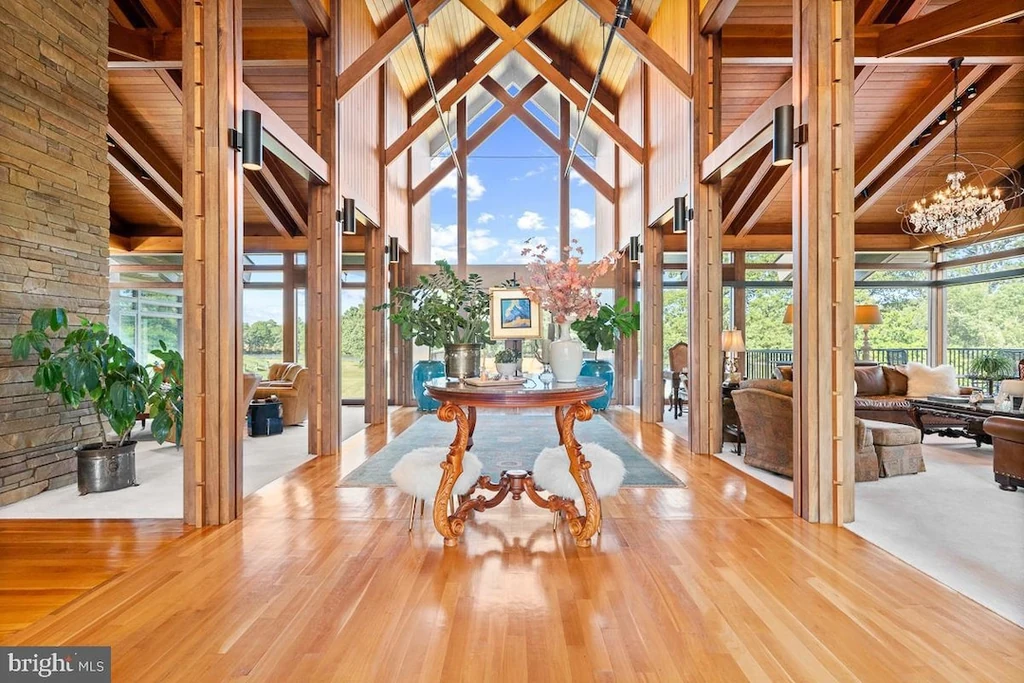27772 Sharp Rd – Timber and Glass Entrance Hall Timber and Glass Entrance Hall at Stock Range Farm, 27772 Sharp Rd, Easton, Maryland
