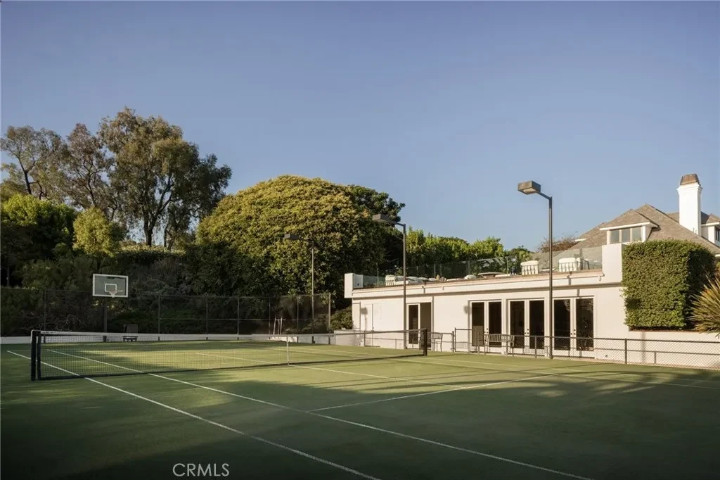 3201 Campanil Dr – Tennis Pavilion 3201 Campanil Dr, Santa Barbara: a pavilion adjoins the tennis court within the landscaped grounds.