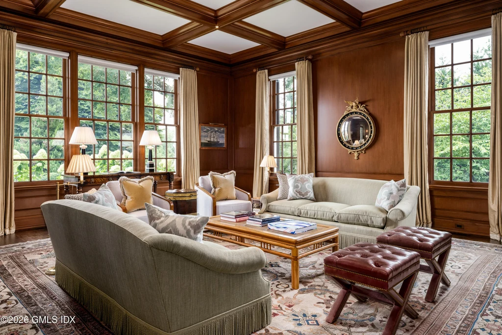 380 North St Greenwich Walnut Paneled Library 380 North St Greenwich Walnut Paneled Library