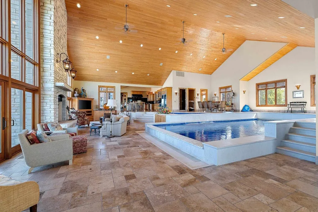 Lakefront Green Bay Estate with an Indoor Pool and Wood-Fired Pizza Oven Lists for $2,600,000 15 5696 School Dr Green Bay WI 5431353