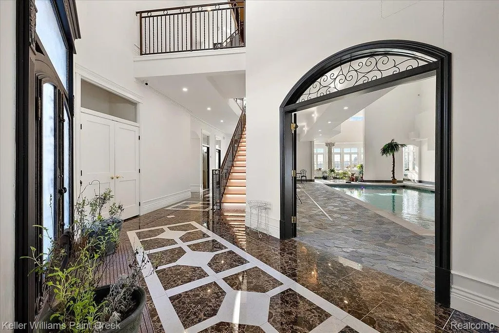 Sprawling Michigan Lakefront Estate With 15 Bedrooms, an Indoor Pool and 13-Car Garage Asks $7,500,000 22 68050 Hillside Lane Washington MI 4809525