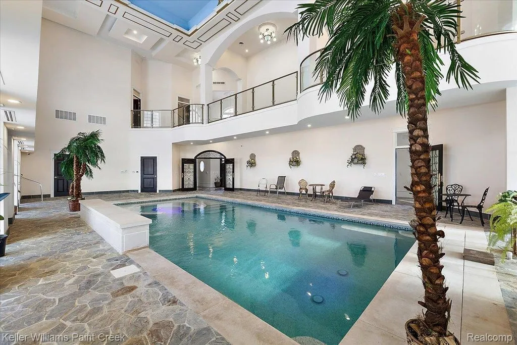 Sprawling Michigan Lakefront Estate With 15 Bedrooms, an Indoor Pool and 13-Car Garage Asks $7,500,000 21 68050 Hillside Lane Washington MI 4809527