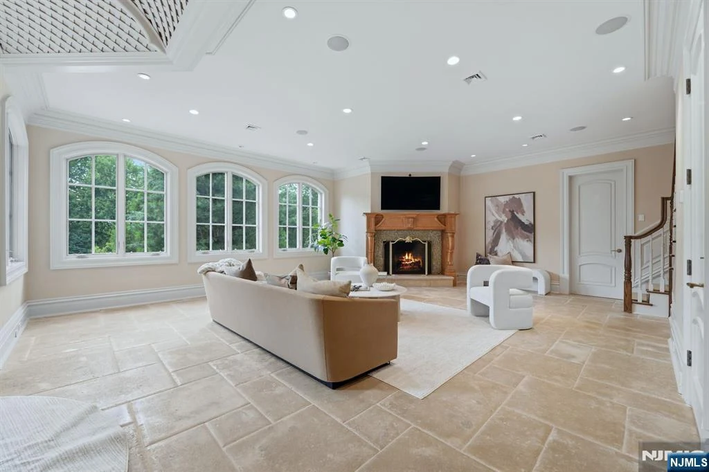 7 Buckingham Drive – Fireside Sitting Room Fireside Sitting Room at 7 Buckingham Drive, Alpine, New Jersey