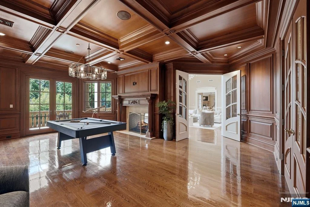7 Buckingham Drive – Paneled Billiards Room Paneled Billiards Room at 7 Buckingham Drive, Alpine, New Jersey
