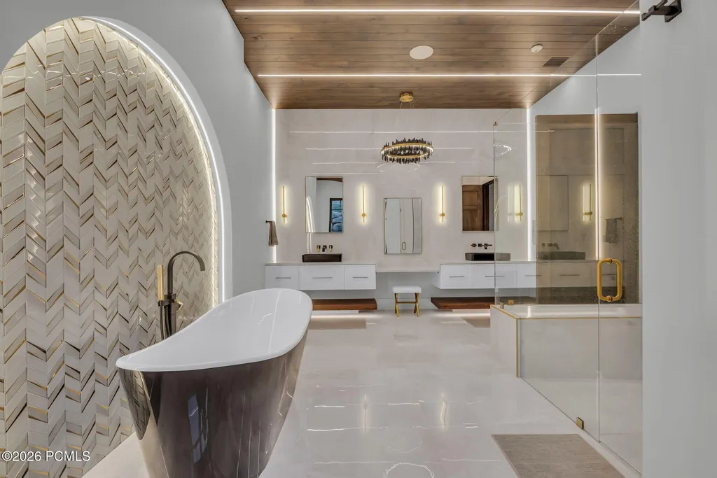 Extraordinary Utah Mountain Estate With a Hydraulic-Floor Pool That Transforms Into a Ballroom Lists for $13,950,000 9 867 S Summit Creek Dr Woodland Hills UT13